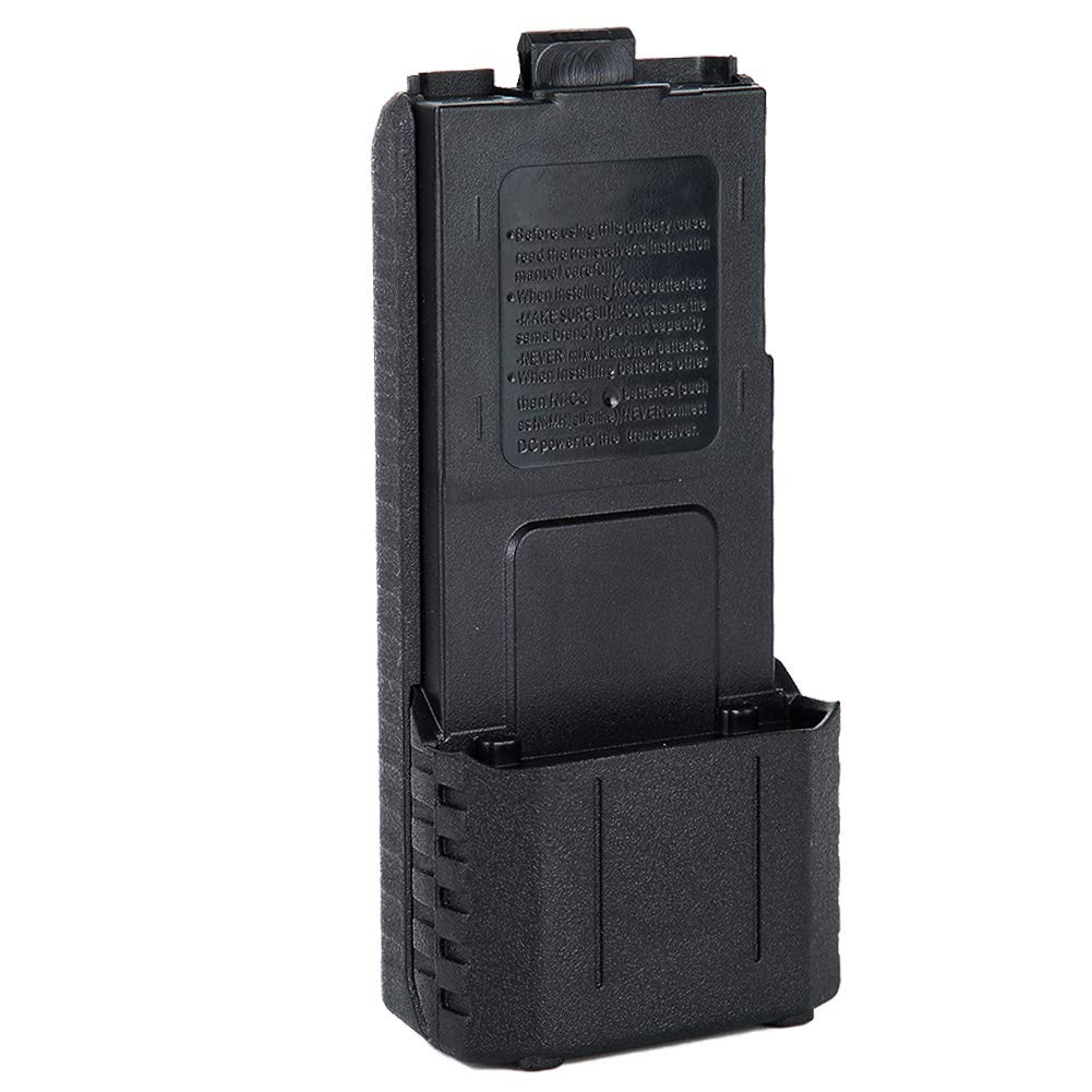 [Australia - AusPower] - Walkie-talkie battery box ABS, 6xAA Large capacity two-way radio battery case, Extended battery case for Baofeng uv5r UV5RE UV5R, Portable battery holder-Black 