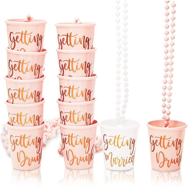 [Australia - AusPower] - Beaded Bridal Shot Glass Necklaces for Bachelorette Party Supplies (12-Pack) 