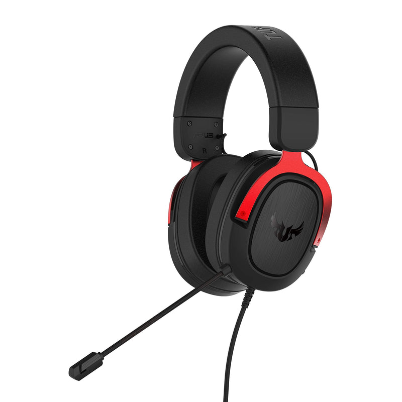 [Australia - AusPower] - ASUS TUF Gaming H3 Wired Headset - Discord Certified Mic, 7.1 Surround Sound, 50mm Drivers, Lightweight, 3.5mm, for PC, Mac, PS4, Xbox One, Switch and Mobile Devices - Red 
