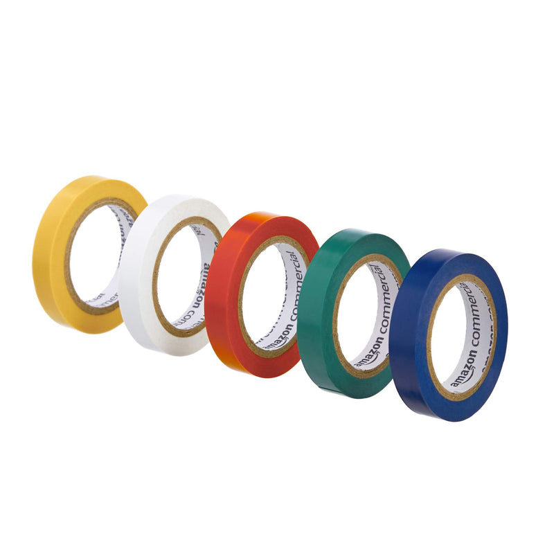[Australia - AusPower] - AmazonCommercial Electrical Tape, 1/2-inch by 6.66-yard, Multi-Color, 10-Pack 0.5" * 6.66 yards Pack of 10 