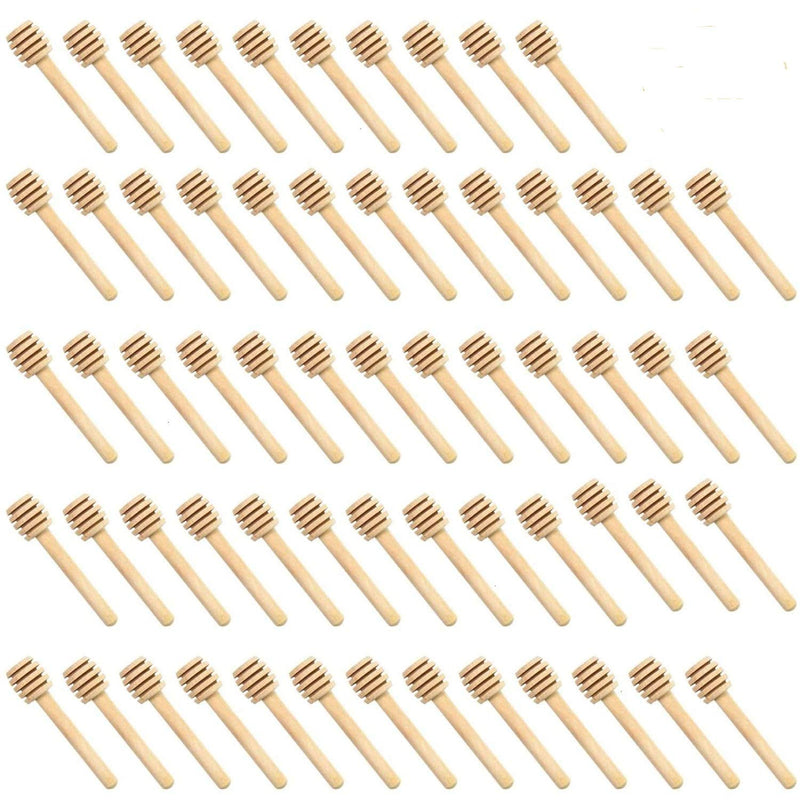 [Australia - AusPower] - WEFOO 100 Pack Mini 3 Inch Portable Wooden Honey Dipper Sticks for Honey Jar Dispense Drizzle Honey, Wedding Party Favors 