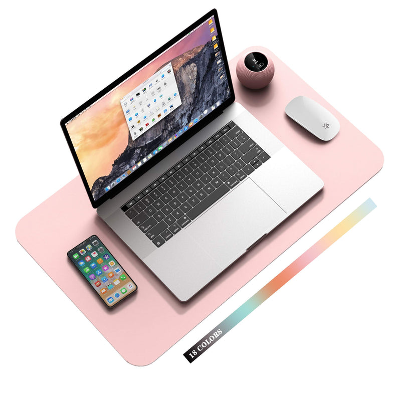 [Australia - AusPower] - Non-Slip Desk Pad,Mouse Pad,Waterproof PVC Leather Desk Table Protector,Ultra Thin Large Desk Blotter, Easy Clean Laptop Desk Writing Mat for Office Work/Home/Decor(Pink, 23.6" x 13.7") Pink 23.6" x 13.7" 