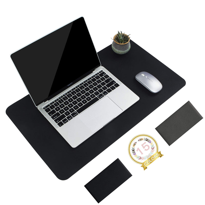 [Australia - AusPower] - Non-Slip Desk Pad,Mouse Pad,Waterproof PVC Leather Desk Table Protector,Ultra Thin Large Desk Blotter, Easy Clean Laptop Desk Writing Mat for Office Work/Home/Decor(Black, 23.6" x 13.7") Black 23.6" x 13.7" 