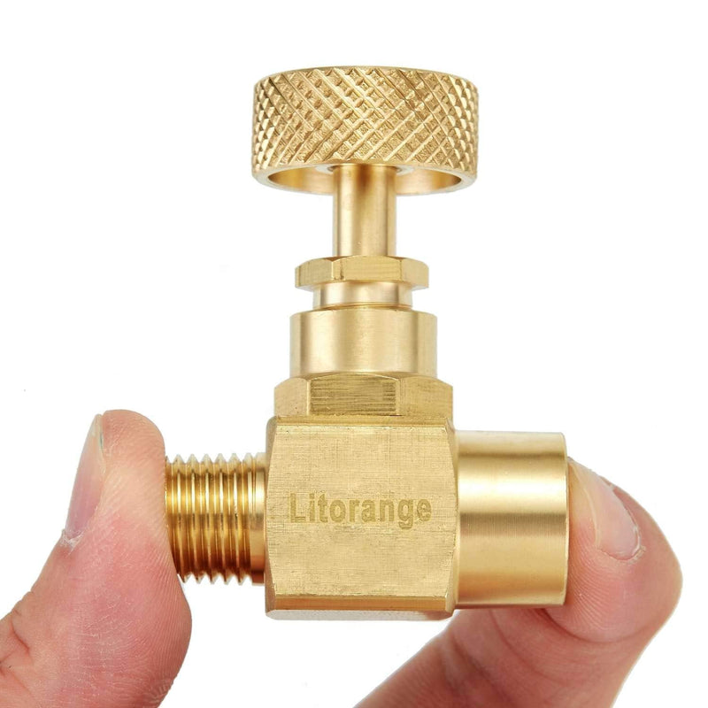 [Australia - AusPower] - Litorange 2 Pack Heavy Duty Brass Replacement Control Needle Valve 1/4" Male NPT X 1/4" Female NPT Connection 2PCS 1/4 Female x Male 