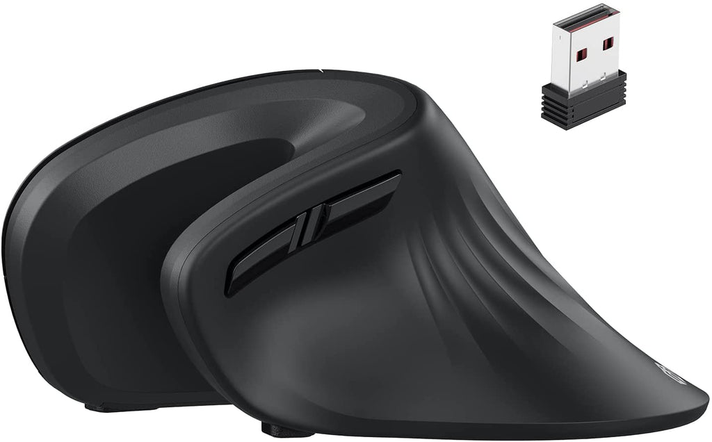 [Australia - AusPower] - iClever Ergonomic Mouse - Wireless Vertical Mouse 6 Buttons with Adjustable DPI Comfortable 2.4G Optical Vertical Ergonomic Mouse for Mac, PC, Desktop, Laptop 
