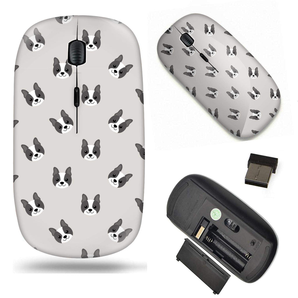 [Australia - AusPower] - Unique Pattern Optical Mice Mobile Wireless Mouse 2.4G Portable for Notebook, PC, Laptop, Computer - Boston Terrier Dog Pattern 