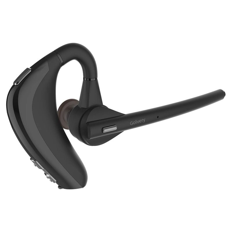 [Australia - AusPower] - Golvery Bluetooth Earpiece V5.0 Wireless Headset with Boom Microphone for Cell Phone, CVC6.0 Noise Cancelling, Handsfree Stereo Earphones for Office Car Trip, Volume/Mute Control, 10 Hours Talk Time 