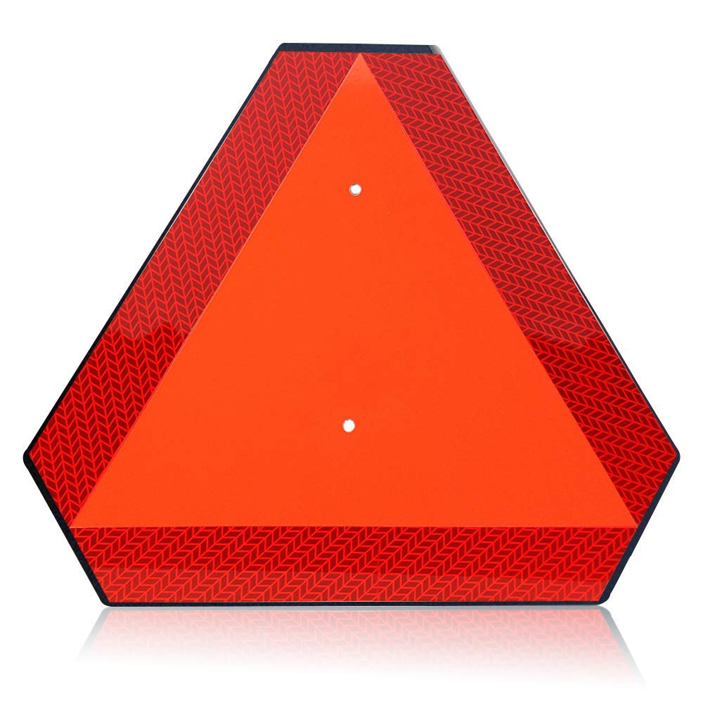 [Australia - AusPower] - Slow Moving Vehicle Sign Triangle Sign,Plastic 14"x16" Engineering Grade Reflective Up to 7 Years Outdoor for Golf Cart Plastic 