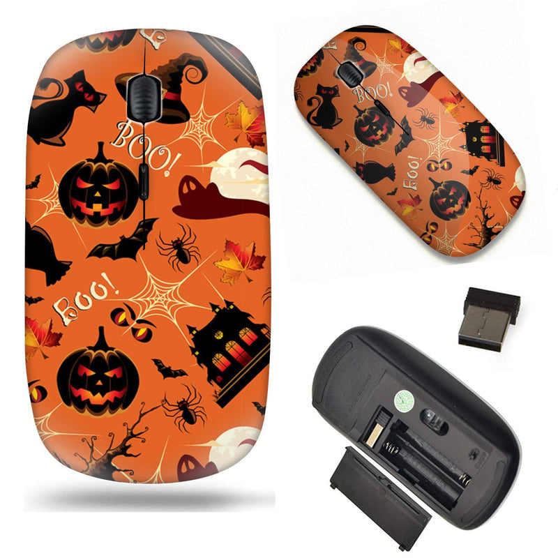 [Australia - AusPower] - Unique Pattern Optical Mice Mobile Wireless Mouse 2.4G Portable for Notebook, PC, Laptop, Computer - Hallween hauted Castle, Pumpkin, Black cat and owl Pattern 