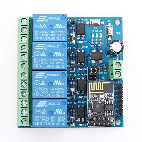 [Australia - AusPower] - ESP8266 Relay Module, 4 Channel DC 5V Smart Switch Relay Module for Smart Home Automation System IOT 