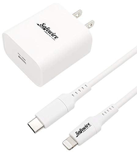 [Australia - AusPower] - Apple Certified iPhone Fast Charger - Ultra Durable 6ft USB C to Lightning Cable and 20W USB-C Power Adapter Wall Plug for iPhone 13 12 11 Pro Max XS XR X 8 Plus 7 6S 6 SE 5S 5C 5 iPad iPod (White) 