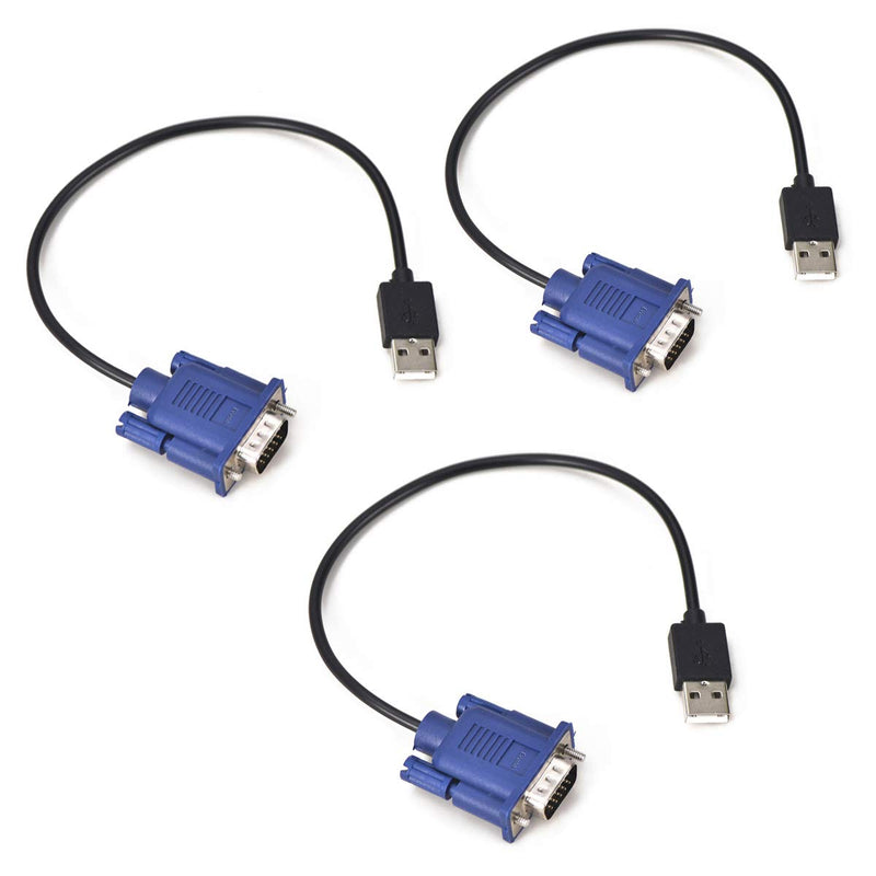 [Australia - AusPower] - Evanlak USB-VGA Dummy Plug Headless Ghost Functionally Stable Dummy Plug Conductive Performancevga Headless RGB Display Emulator Operating System Boot and Load Resolutions up to 1080p@60Hz-3pack 