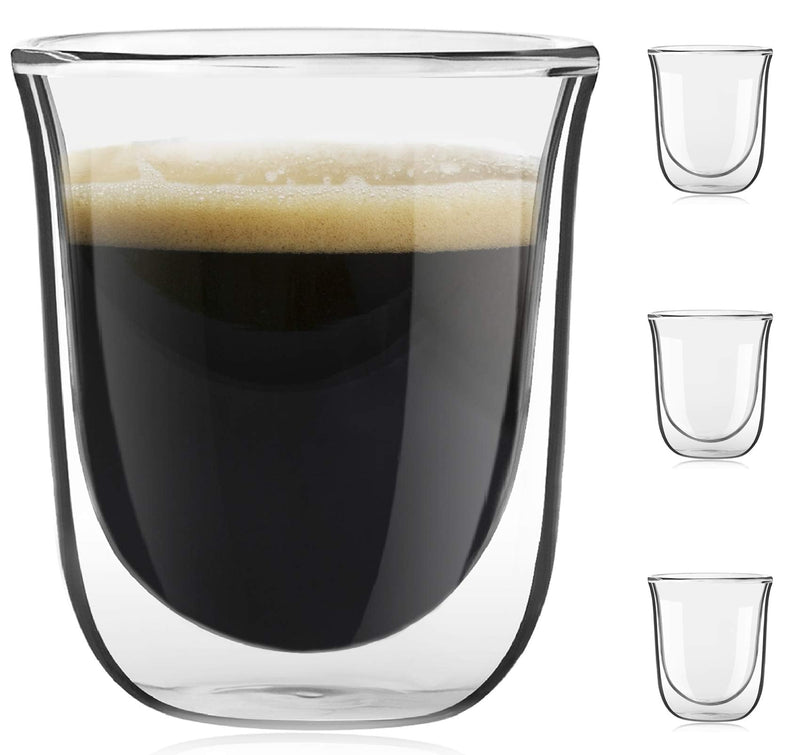 [Australia - AusPower] - JoyJolt Javaah Double Walled Espresso Glasses Espresso Cups (Set of 4)- 2-Ounces 