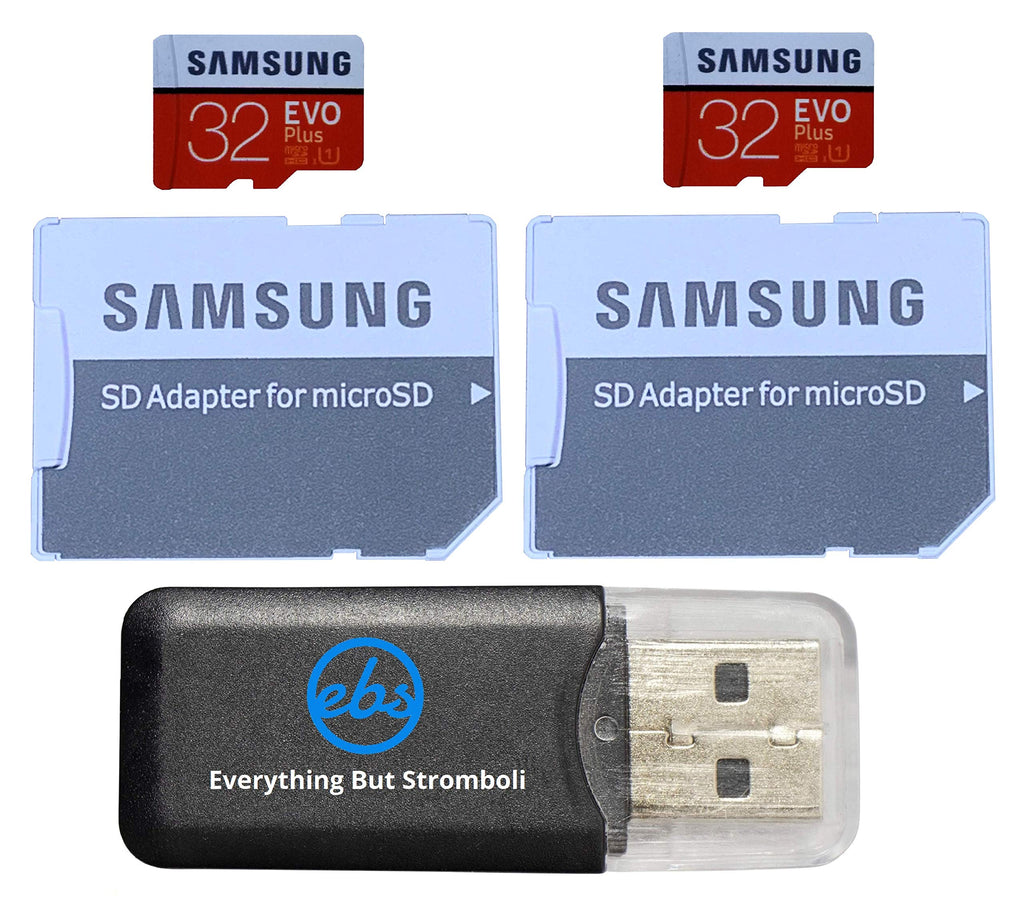 [Australia - AusPower] - Samsung Evo Plus GB MicroSD Memory Card (2 Pack) Works with GoPro Hero 8 Black (Hero8), Max 360 UHS-I, Speed Class 10, (MB-MC) Bundle with (1) Everything But Stromboli TF Card Reader (32GB Class 10) 