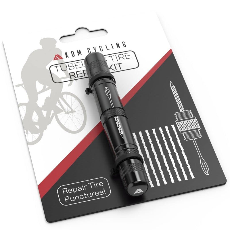 [Australia - AusPower] - KOM Cycling Tubeless Tire Repair Kit for Bikes 8 Colors! Fixes Mountain Bike and Road Bicycle Tire Punctures – Includes Tire Repair Fork Reamer, 8 Bacon Strips. Tubeless Bike Tire Repair Kit 