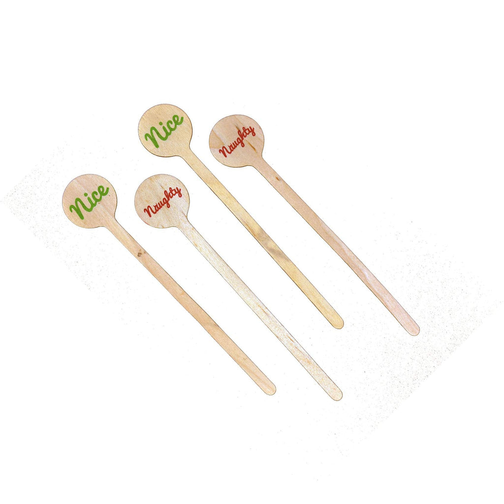[Australia - AusPower] - Perfect Stix - Cocktail 6 R- Naughty Nice-50 6" Wooden Cocktail/Drink Stirrers with Naughty or Nice Pack of 50ct 