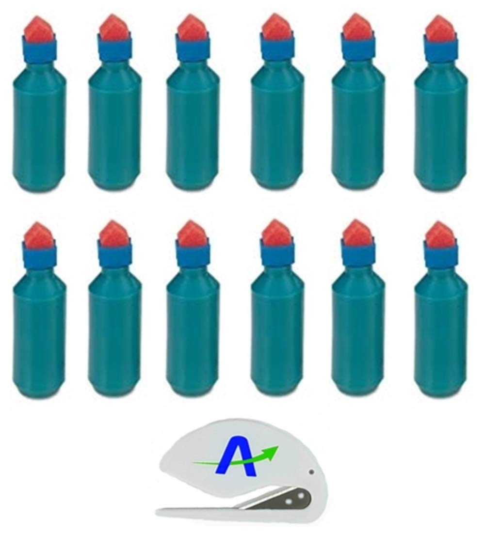 [Australia - AusPower] - 12-Pack Squeeze Bottle Moistener, 2 oz, Blue Plus Custom Advantage Letter Opener 