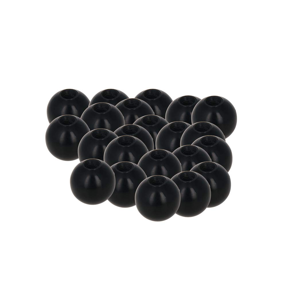 [Australia - AusPower] - Othmro 30Pcs Threaded Ball Knobs, 0.79Inch Dia 0.2Inch Thread M5 Female Thread Black Bakelite Handle Thermoset Ball Knob for Lawn Mowers Exercise Equipment Machinery Valves Spigots (AM5x20) Black 30pcs 