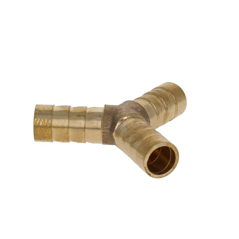 [Australia - AusPower] - MroMax 10mm Brass Barb Hose Fitting Tee Y-Shaped 3 Way Connector Adapter Joiner 1pcs Diameter 10mm 