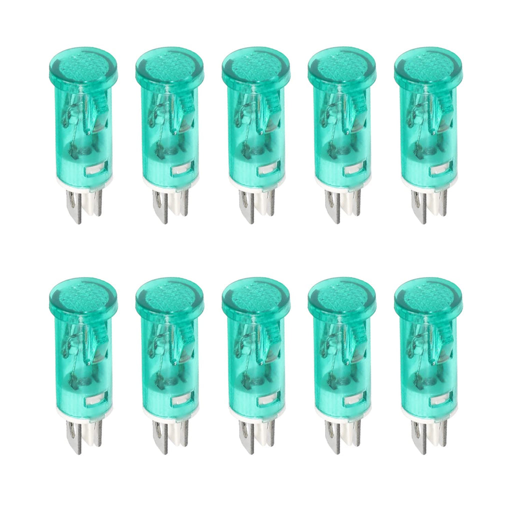 [Australia - AusPower] - Othmro Indicator Light LED Flush Panel Mount Industrial Signal Lamp no Buzzer Electrical Control Panel 220Volt, 10mm Green 15pcs 220v 15PCS Green 