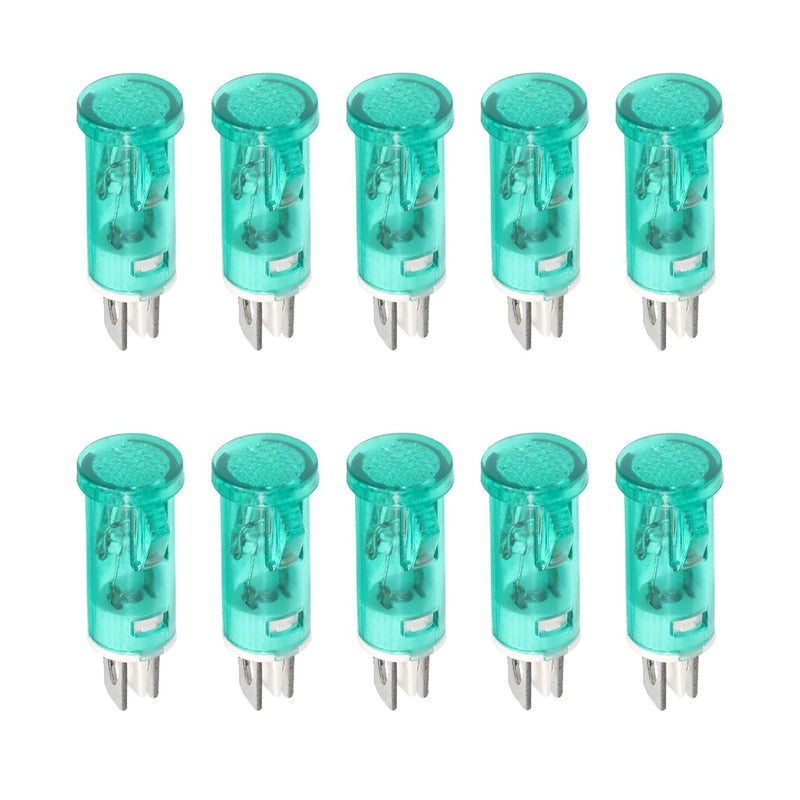 [Australia - AusPower] - Othmro Indicator Light LED Flush Panel Mount Industrial Signal Lamp no Buzzer Electrical Control Panel 220Volt, 10mm Green 15pcs 220v 15PCS Green 