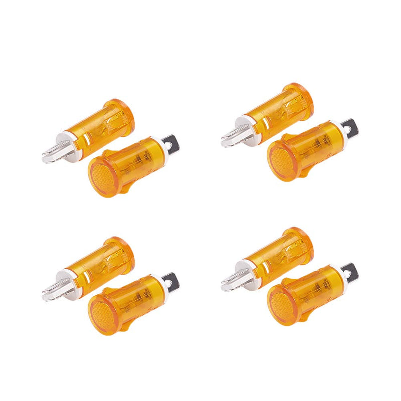 [Australia - AusPower] - Othmro Indicator Light LED Flush Panel Mount Industrial Signal Lamp no Buzzer Electrical Control Panel 12Volt, 10mm Orange 8pcs 