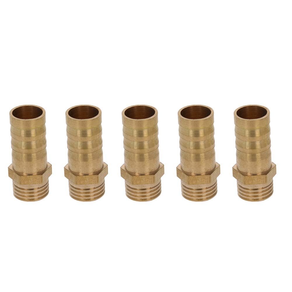 [Australia - AusPower] - MroMax Brass Barb Hose Fitting Connector Adapter 12mm Barbed X 1/4 PT Male Pipe 5pcs 12mm Bard x 1/4"PT Male 