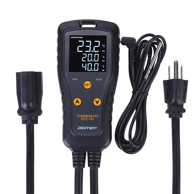[Australia - AusPower] - DIGITEN Digital Temperature Controller Simple Stage Thermostat Outlet Heating & Cooling Mode for Chest Freezer Refrigerator Homebrew Fermenter Greenhouse 110V 15A 1650W 