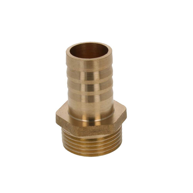 [Australia - AusPower] - MroMax Brass Barb Hose Fitting Connector Adapter 19mm Barbed x 3/4 PT Male Pipe Brass Tone 1pcs 19mm Bard x 3/4"PT Male 