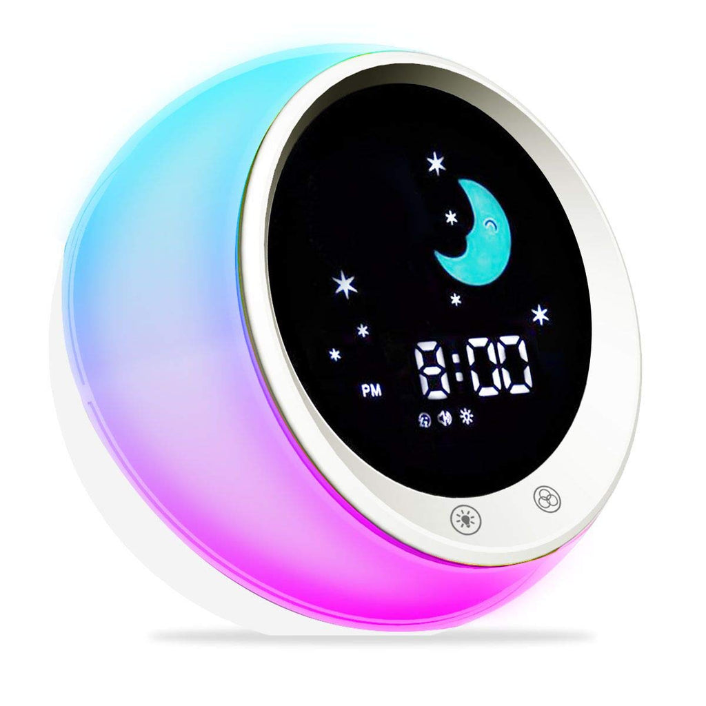 [Australia - AusPower] - Time to Wake Alarm Clock for Kids, Children's Sleep Trainer, Kids Wake Up Light, Sleep Sound Machine White 