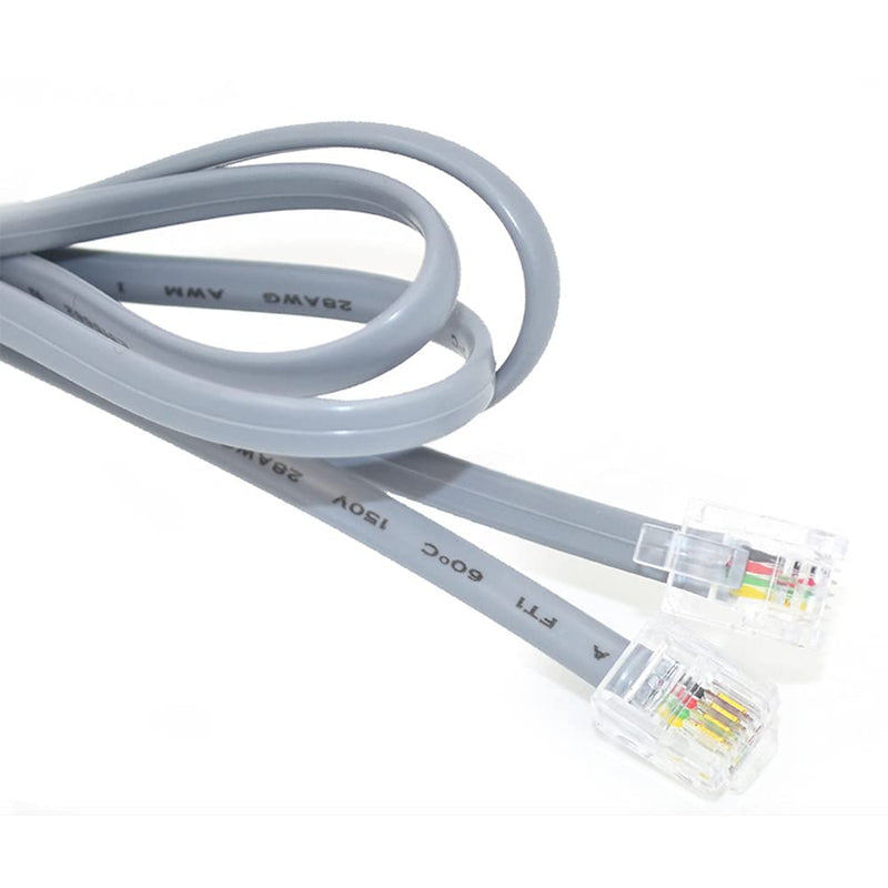 [Australia - AusPower] - RJ11 to RJ11 Cable 6.5ft, NEORTX 2 Meters Phone Cord Telephone Line Extension Cord Cable Wire Male to Male RJ11 6P4C Modular Plug for Landline Telephone Fax Machine (Grey) 