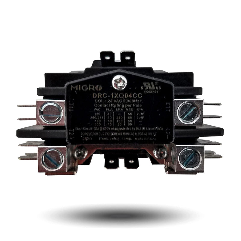[Australia - AusPower] - Migro 1 Pole 40 AMP Heavy Duty AC Contactor Replaces Virtually All Residential 1 Pole Models C140A Equivalent (5- Year Warranty Upgraded Increased Silver Alloy Content up to 27% (AgCdO12)) 