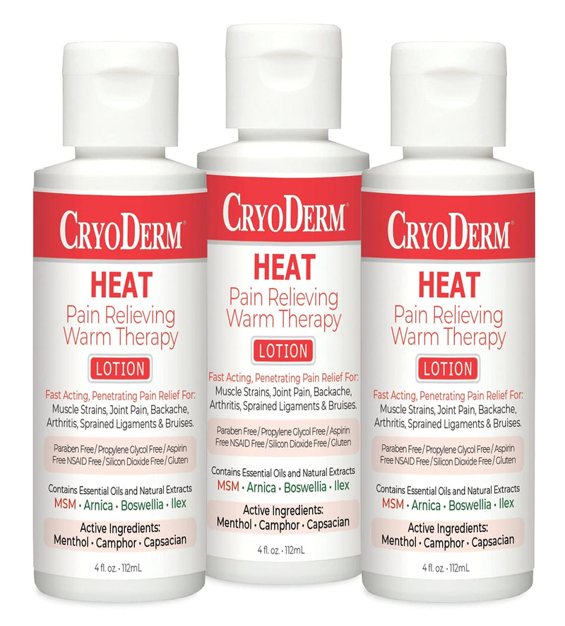 [Australia - AusPower] - CryoDerm Heat Warming Lotion 4oz Pkg of 3 