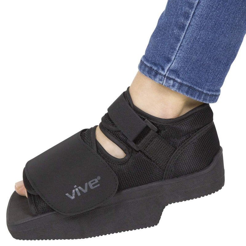 [Australia - AusPower] - Vive Wedge Post-Op Shoe - Offloading Boot for Heel or Ankle Pain - Medical Foot Recovery for Bone or Soft Tissue Surgery, Fracture, Plantar Fasciitis, Ulcerations, Feet (Men's 9.5-11.5/Women's 8.5-10) Large 