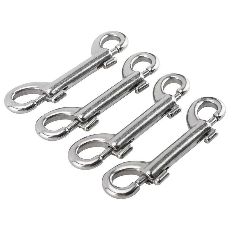 [Australia - AusPower] - Yaegoo 4 Pack 316 Stainless Steel Double Ended Bolt Snap Hook, 3-1/2 Inch Marine Grade Double End Snaps, Trigger Chain Clips Scuba Diving Clips 