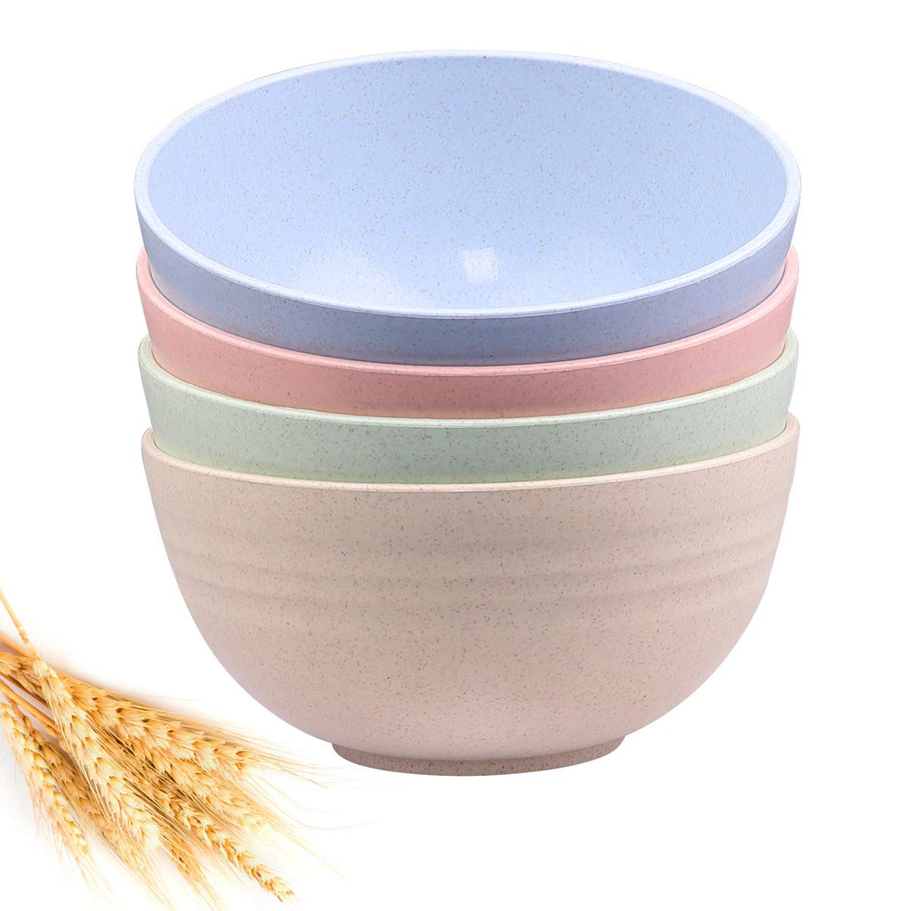 [Australia - AusPower] - Unbreakable Cereal Bowls - 24 OZ Wheat Straw Fiber Lightweight Bowl Sets 4 - Dishwasher & Microwave Safe - for,Rice,Soup Bowls 