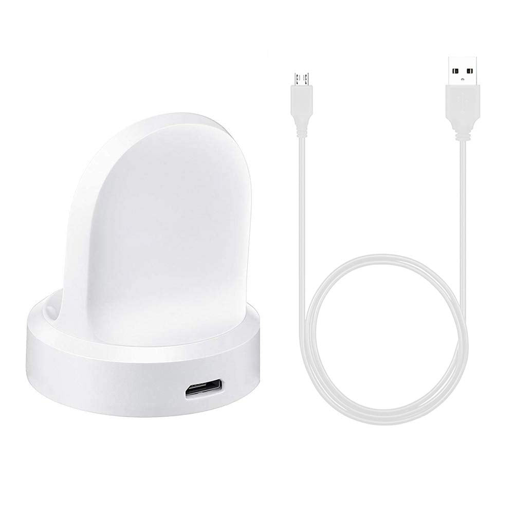 [Australia - AusPower] - Hvshax Compatible with Gear S3 Charging Dock, Replacement Charger for Samsung Gear S3 Froniter/Classic Smart Watch (White) 