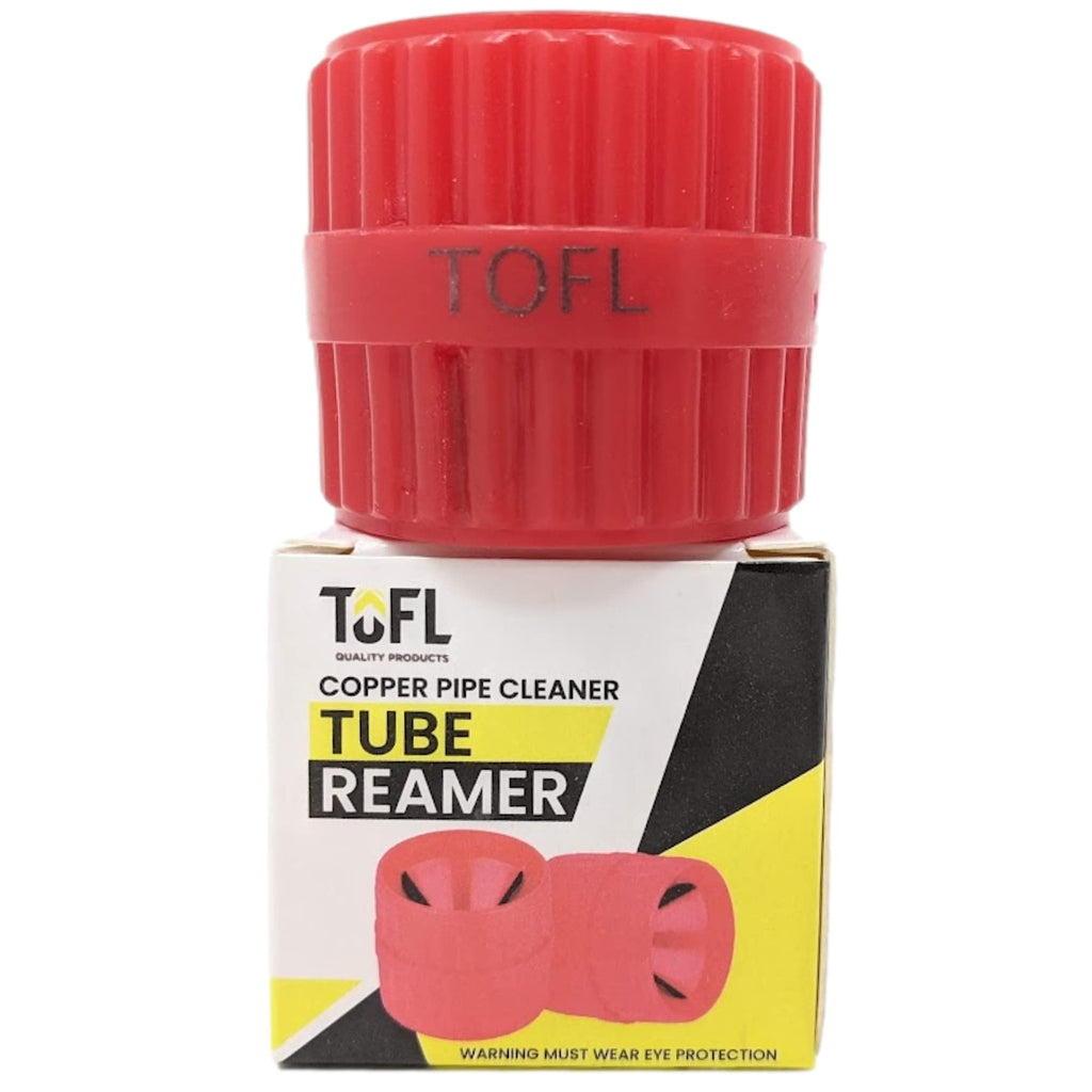 [Australia - AusPower] - TOFL Pipe Tool - Great For Copper Pipes, A Reamer, And Deburring Tool, An Inner And Outer Reamer For Soft Metals And PVC Rigid Plastic Tubing 3/16 to 1-1/2-inch (6 Mm To 40 Mm) (Red) Red 