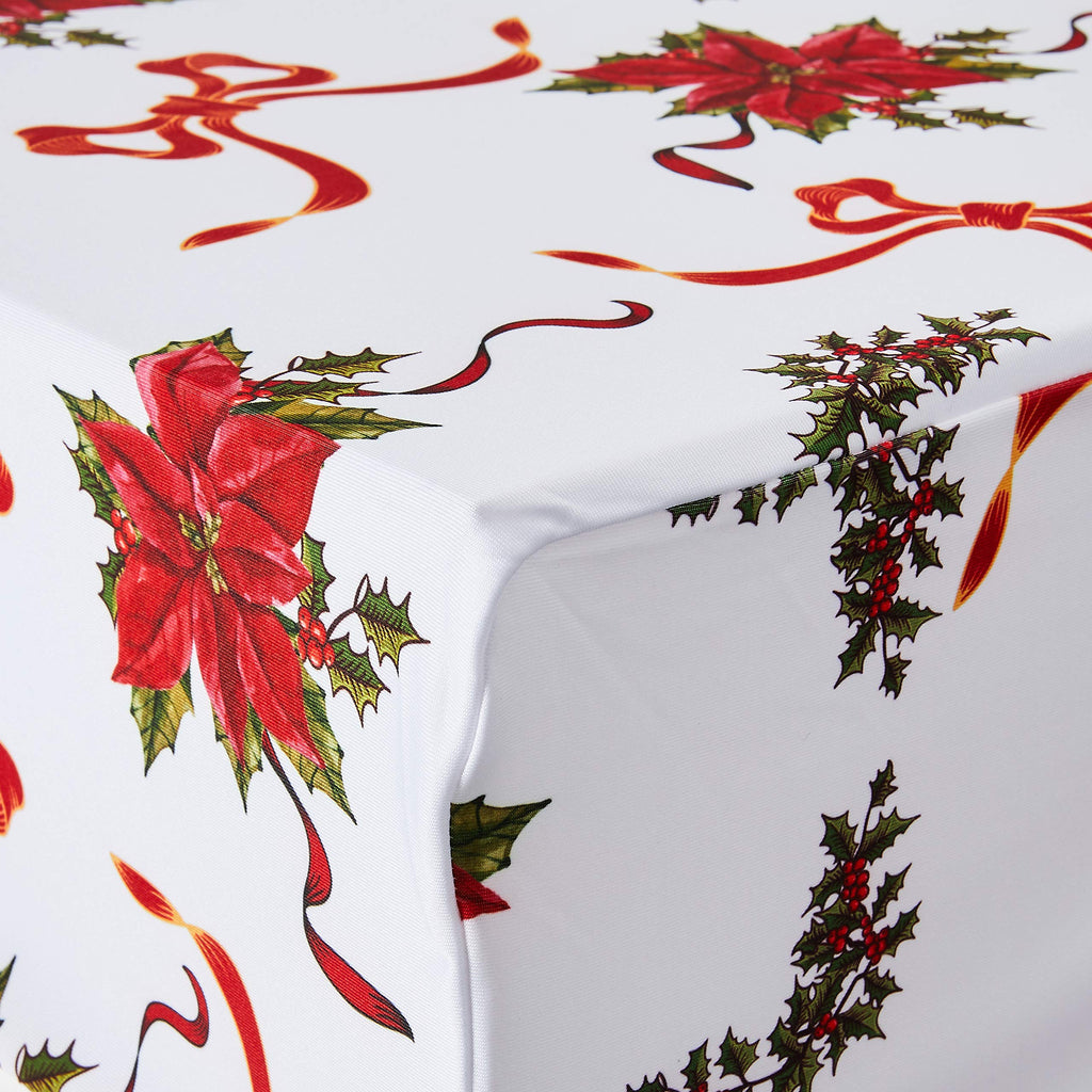 [Australia - AusPower] - Iceberg Spandex Fabric Table Covers, 6', Poinsettias 