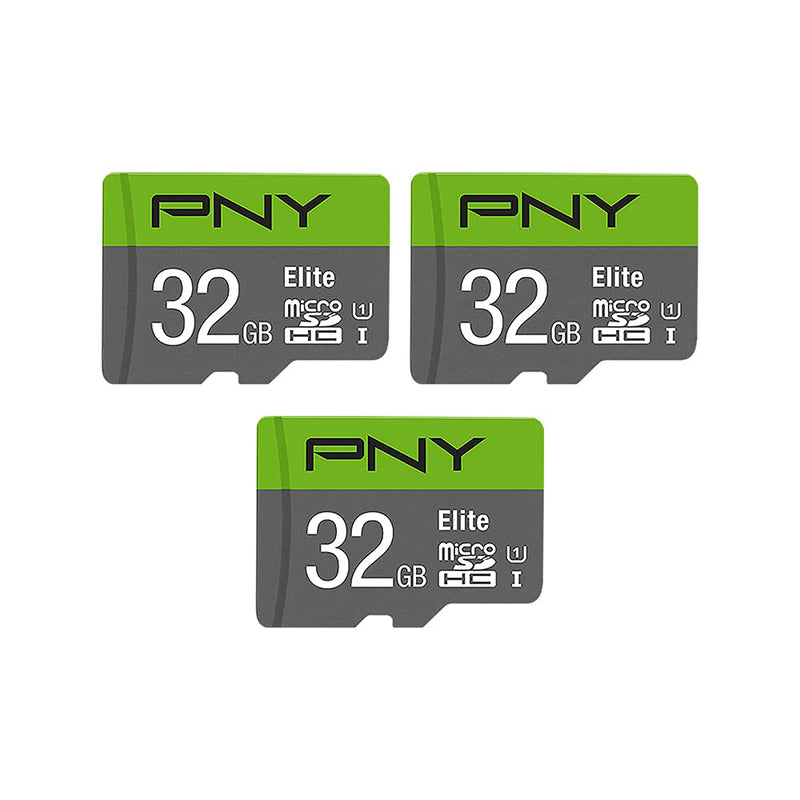 [Australia - AusPower] - PNY 32GB Elite Class 10 U1 microSDHC Flash Memory Card 3-Pack - 100MB/s, Class 10, U1, Full HD, UHS-I, micro SD FLASH CARD - 3 PACK 