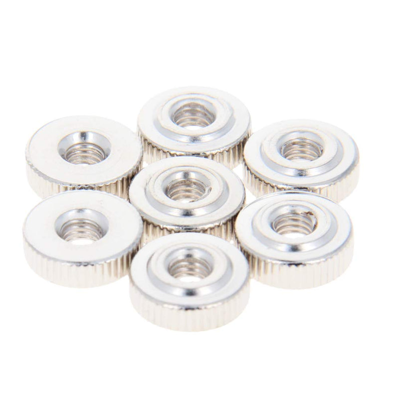 [Australia - AusPower] - MroMax Round Knurled Thumb Nuts Conector Lock Adjusting Nuts, M4 Female Threaded Thin Type, Nickel Plated, Silver, Pack of 30 
