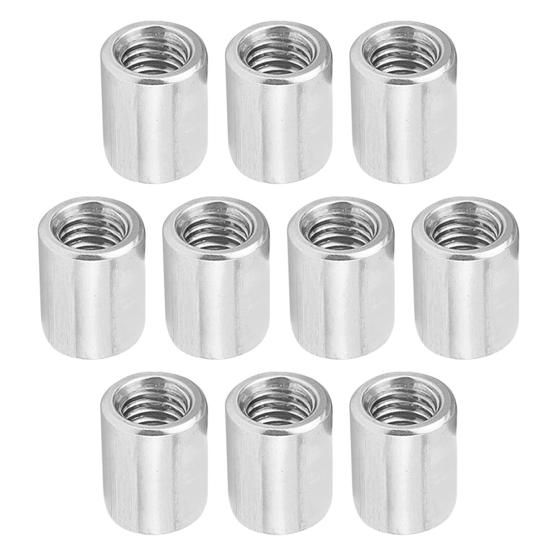 [Australia - AusPower] - MroMax M3 Round Connector Nuts, Carbon Steel Coupling Nut 8mm/0.31inch Length,Pack of 10 M3 x 8mm x Φ6 