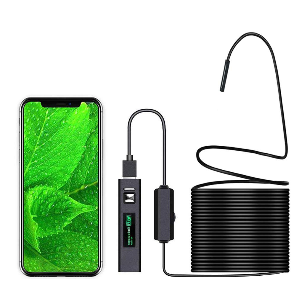 [Australia - AusPower] - Inspection Camera Endoscope,Wireless Endoscope WiFi Inspection Camera 1200P HD Borescope Waterproof IP68 Snake Pipe Camera with 8 Led & 5M(16.4ft) Semi-Rigid Cable for iOS Android iPhone Windows Mac 