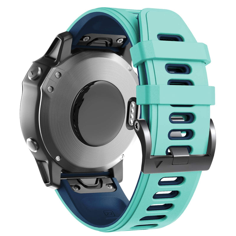 [Australia - AusPower] - ANCOOL Compatible with Garmin Fenix 7 Band 22mm Easy-fit Silicone Watch Strap Bracelet Replacement for Fenix 5/Fenix 5 Plus/Fenix 6/Fenix 6 Pro/Fenix 7 Smartwatches (Mint-Blue) Mint-Blue 