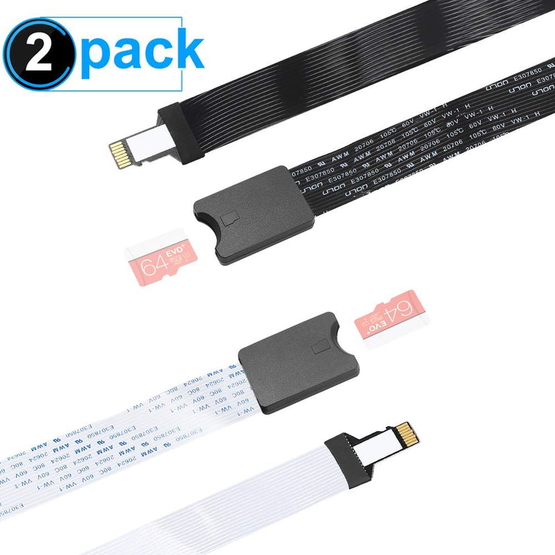 [Australia - AusPower] - Micro SD to Micro SD (TF to TF) Card Extension Cable, Electop TF Card Reader Adapter Flexible Extender SanDisk/MicroSDHC Compatible with GPS,3D Printer,Raspberry Pi,TV,DVD,SDXC（TF to TF） 