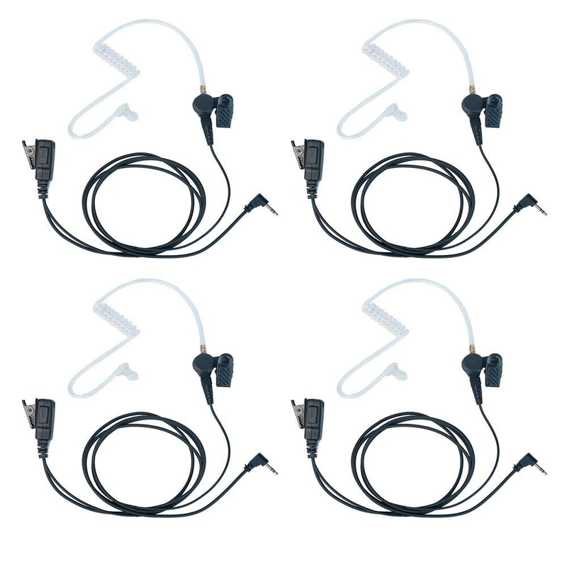 [Australia - AusPower] - Caroo 1 Pin 2.5MM Nipple Covert Acoustic Tube Earpiece Headset with PTT Mic for Motorola Talkabout MH230R T200 T260 T460 T600 MR350R MT350R MS350R MD200TPR Walkie Talkie 2 Way Radio 4 Pack 