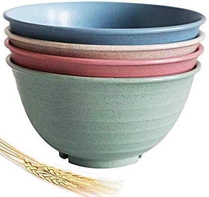 [Australia - AusPower] - Unbreakable Cereal Bowls, (Brand) 30 OZ Lightweight Wheat Straw Bowl for Rice Noodle Soup Snack, Dishwasher & Microwave Safe - BPA Free (4 Pack) 