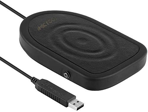 [Australia - AusPower] - iKKEGOL USB Foot Pedal Switch Gaming, Black Metal Single HID Action Programmable Digital Hand Control Keyboard Mouse with 3 Color Rubber Mat 