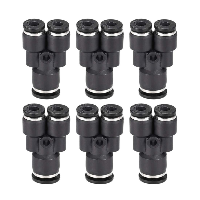 [Australia - AusPower] - uxcell Plastic Connect Y Splitter Push to Tube Fittings 6mm X 4mm OD Push Lock 6pcs 