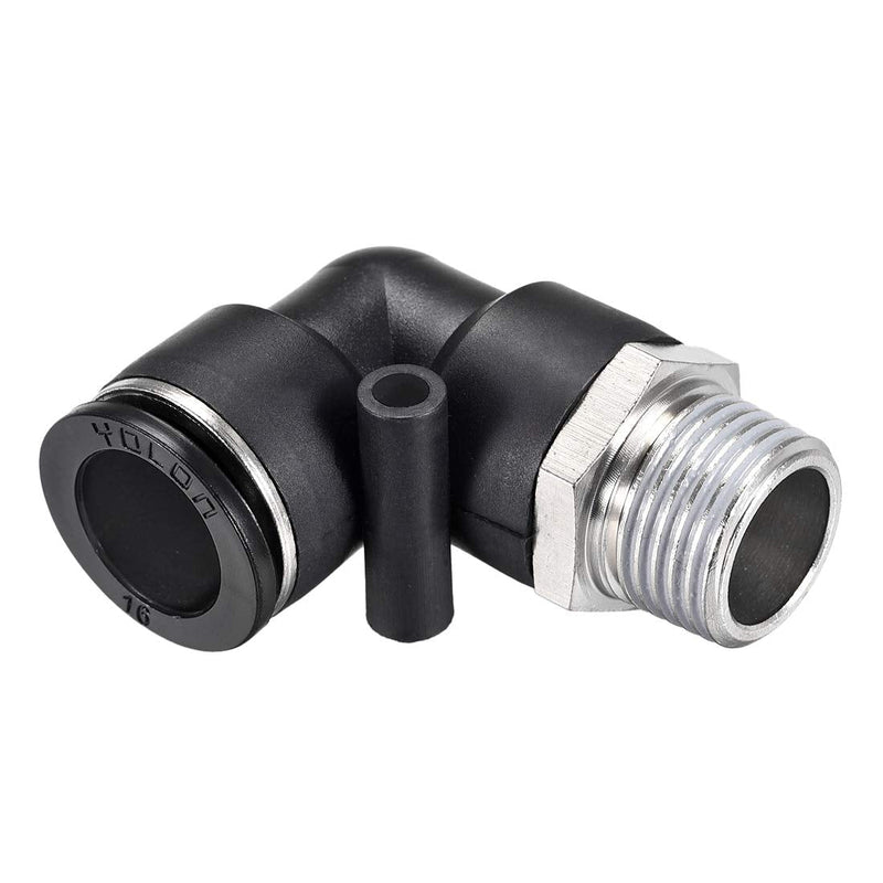 [Australia - AusPower] - uxcell Push to Connect Tube Fitting Male Elbow 16mm Tube OD X 1/2NPT Thread Pneumatic Air Push Fit Lock Fitting 